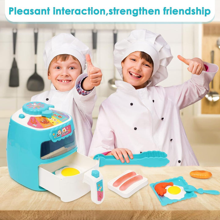 Heissluftfritteuse Spielzeug, Kinder Luftfritteusen Set, Pretend Play Air Fryer Spielzeug, Realistis