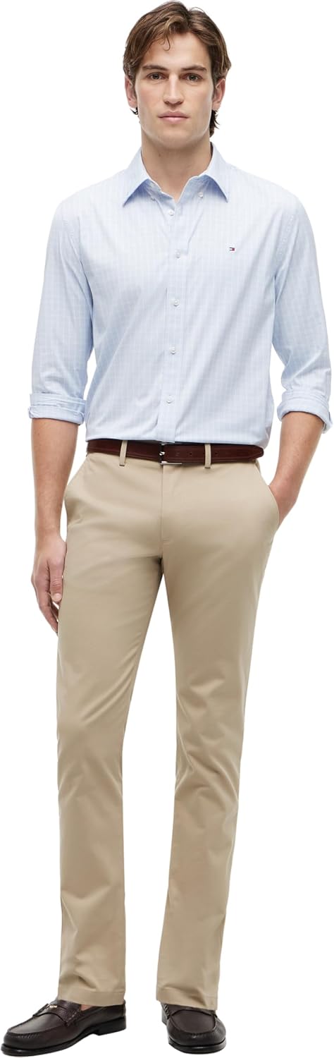 Tommy Hilfiger Herren Hose Core Bleecker 1985 Pima Cotton Chino 28W / 30L Beige (Batique Khaki), 28W