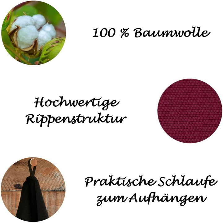 Daloual 9X Geschirrtuch/Küchentuch/Putztuch/Poliertuch aus 100% Baumwolle in grau