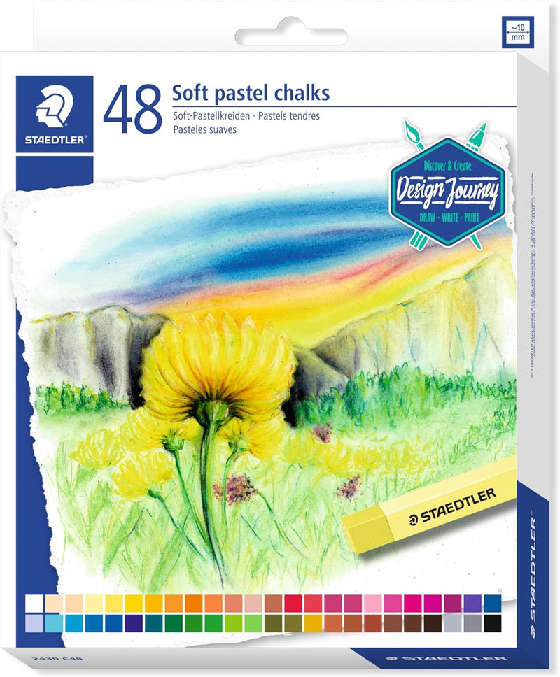 STAEDTLER 2430 C48 Softpastellkreiden (hoher Grad an Lichtbeständigkeit, weicher Abstrich, leicht ve