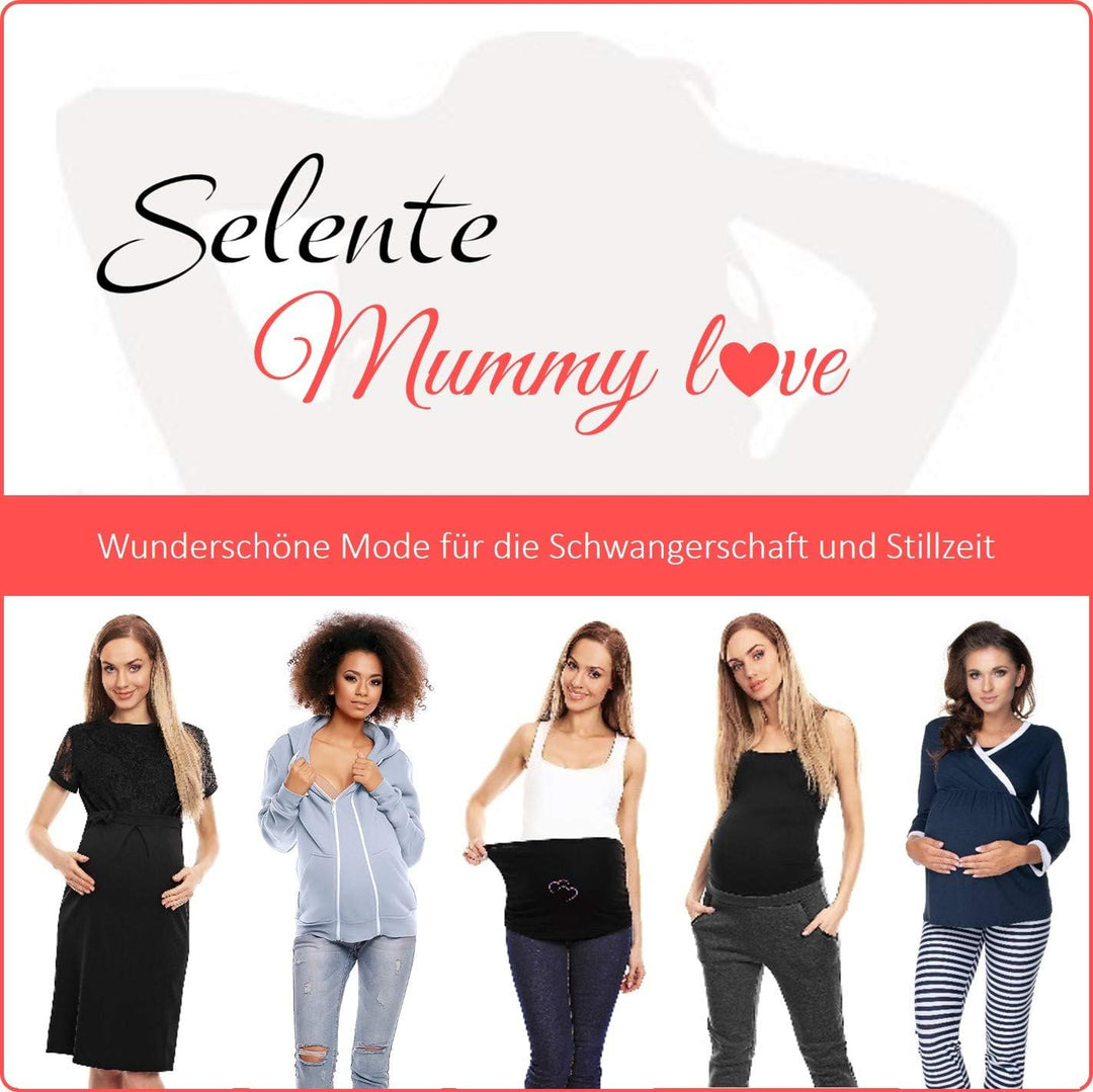 Selente Mummy Love Damen Kapuzenpullover/Langarmshirt zum Stillen und als Umstandsmode (Made in EU)