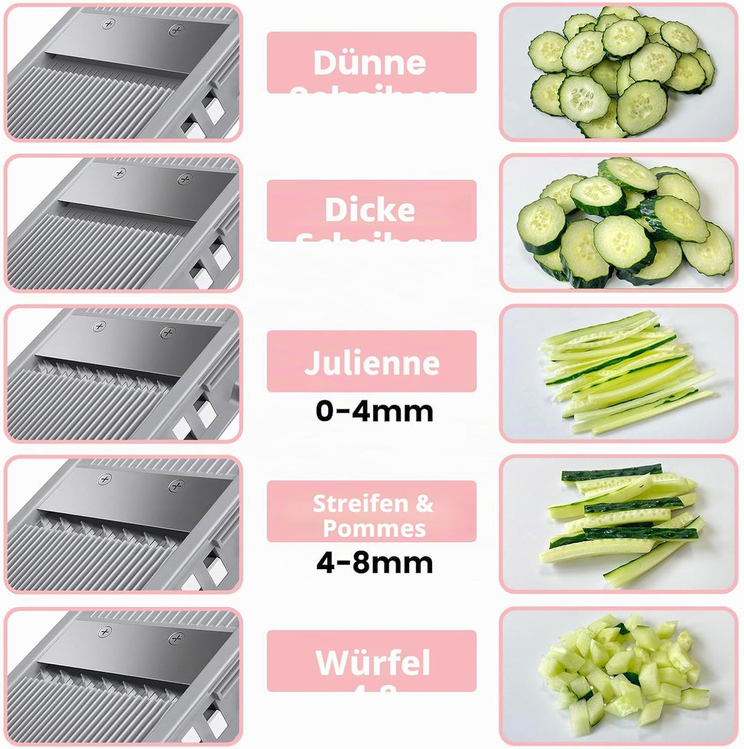 Jonscook Safe Mandoline Food Slicer For Kitchen - Vegetable Chopper With Adjustable Thickness, Multi