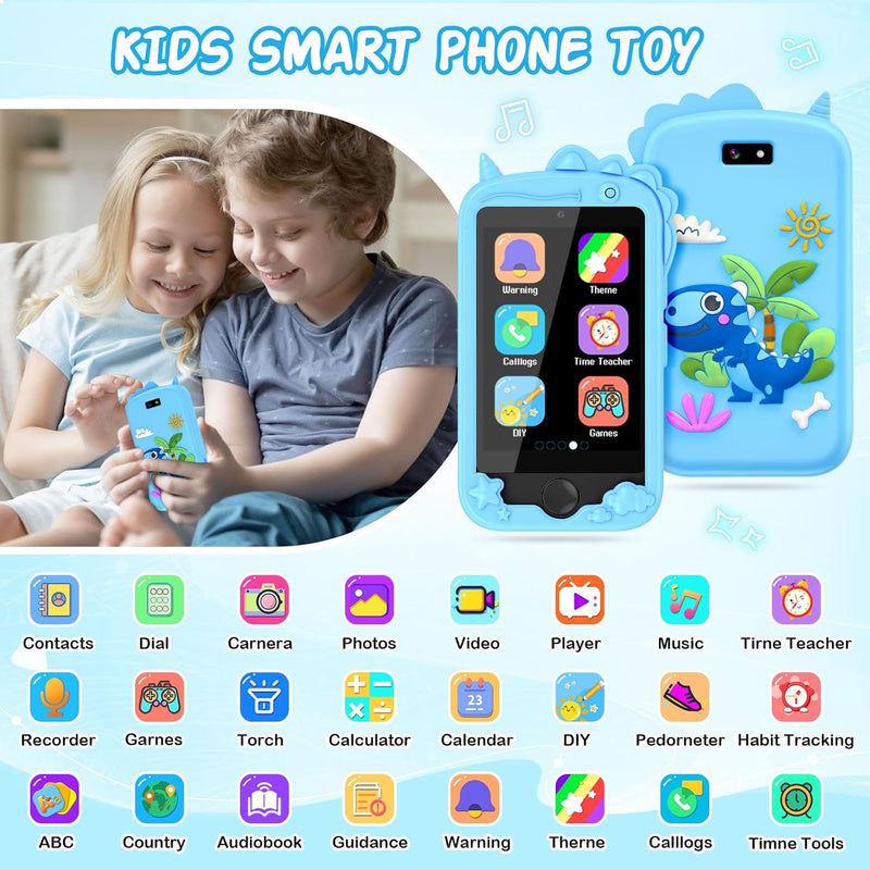 Mingfuxin Kinder Handy, Pretend Smartphone für Kinder Mädchen Jungen, 2,8 Zoll Touchscreen Telefon U