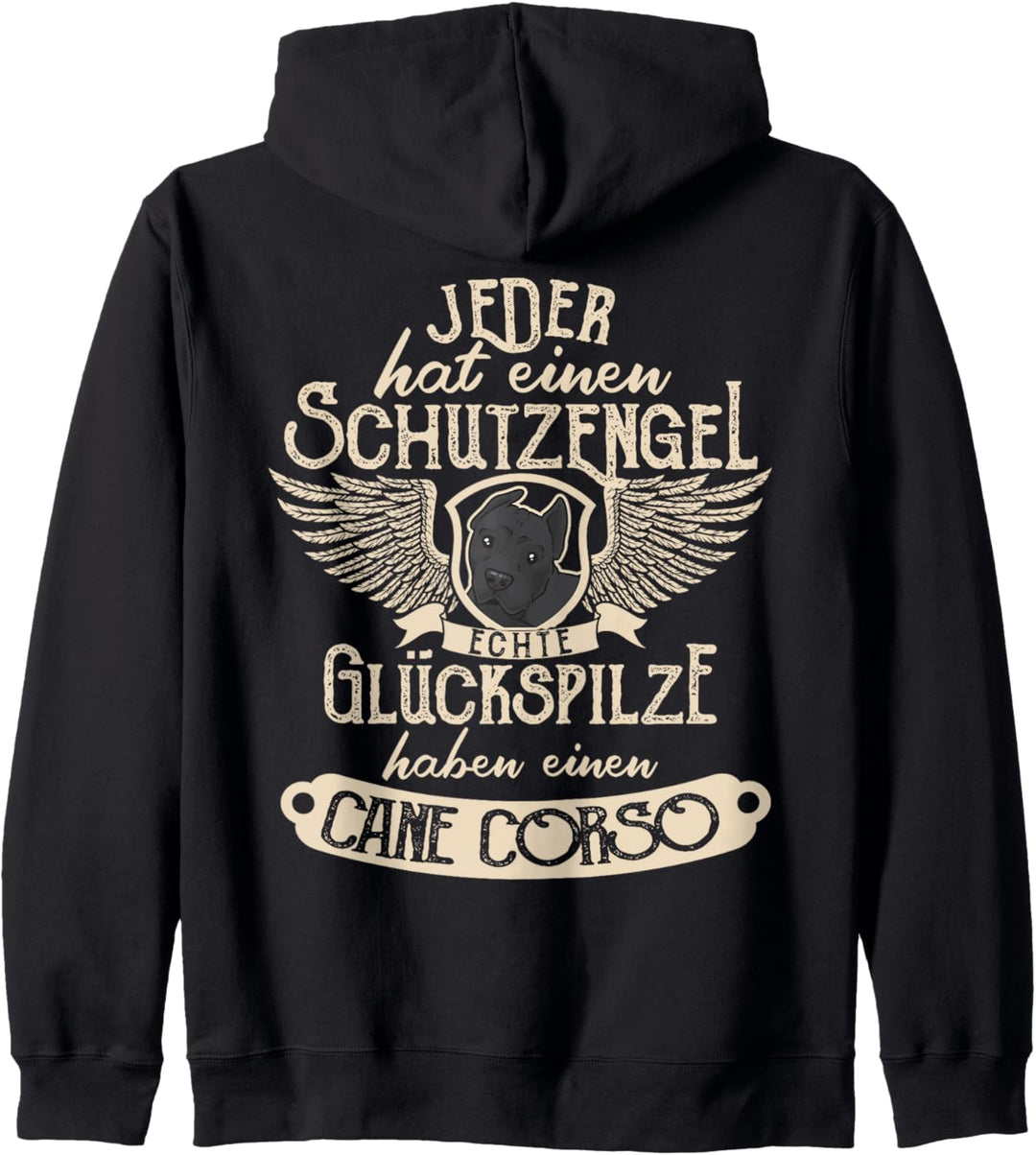 Cane Corso Italiano mit Schutzengel Spruch Kapuzenjacke