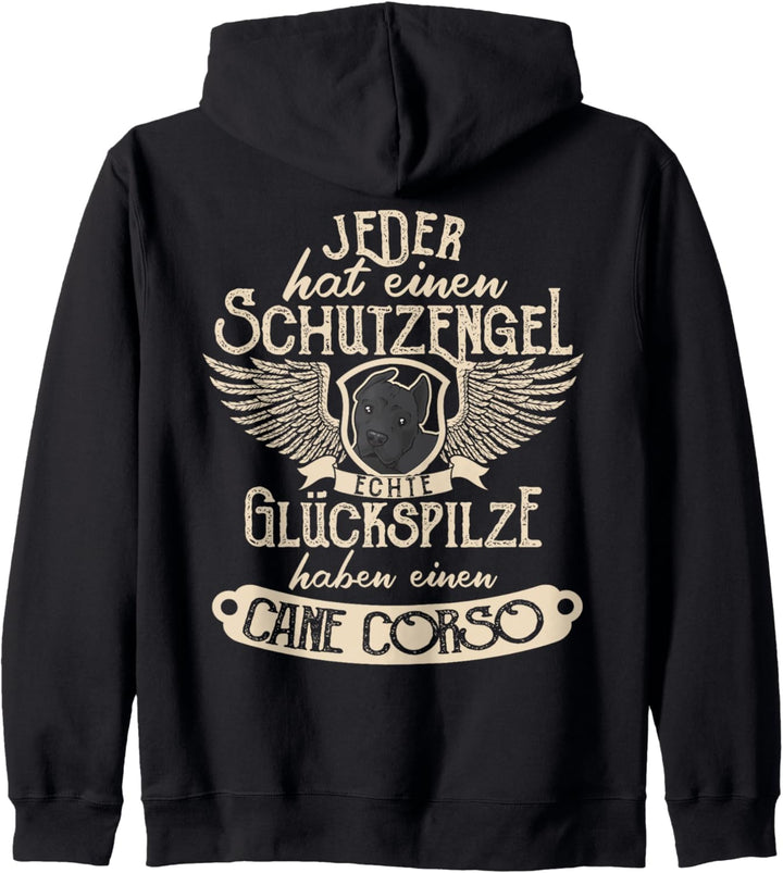Cane Corso Italiano mit Schutzengel Spruch Kapuzenjacke