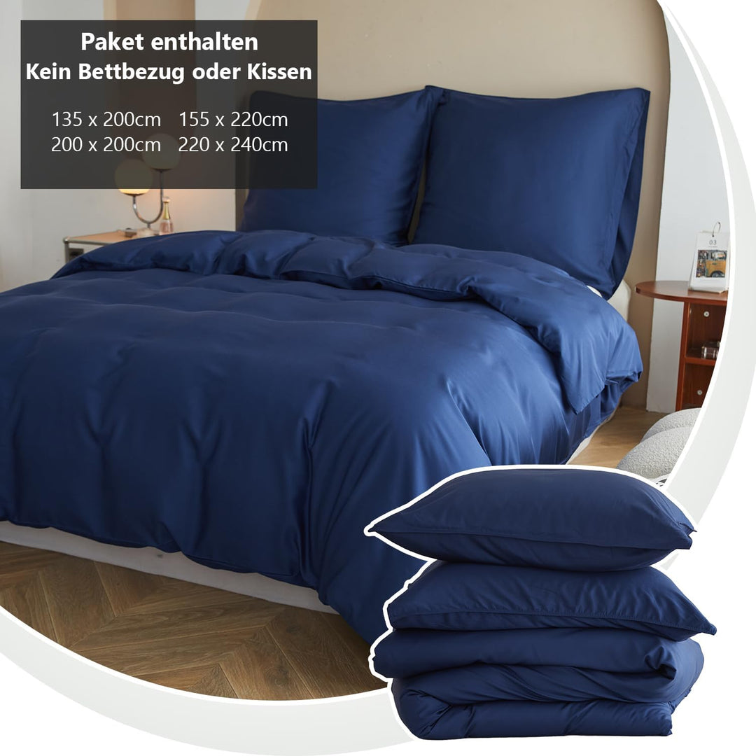 Simple&Opulence Bambus Bettbezug Set, Seidiger und weicher Bettbezug Kühle Bettwäsche Perfekt für Ha