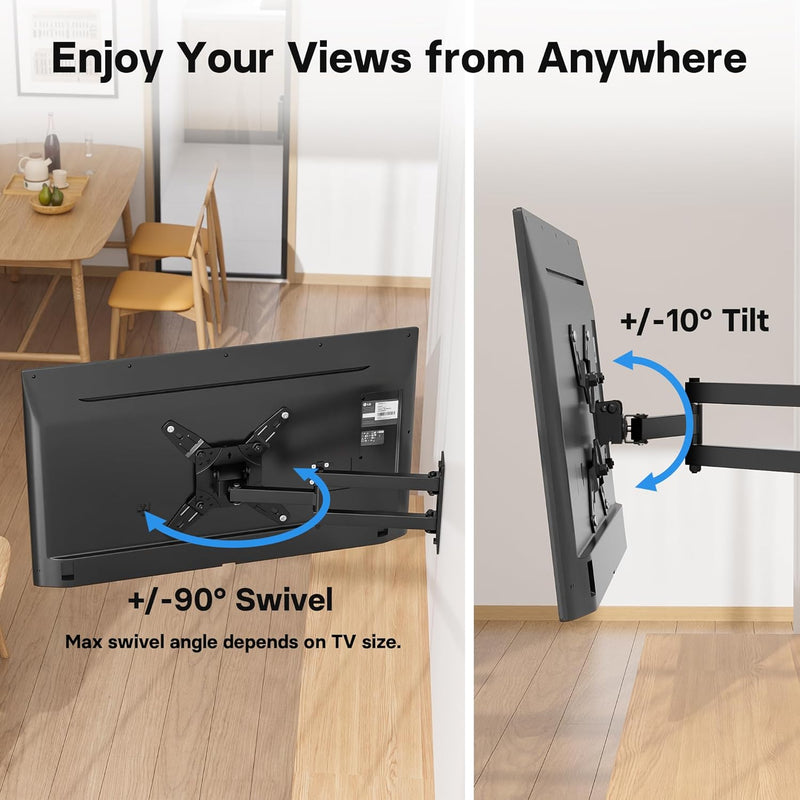 BONTEC TV Monitor Wandhalterung für 13-42 Zoll LED LCD OLED Flachbildschirm und Curved TVs bis zu 25