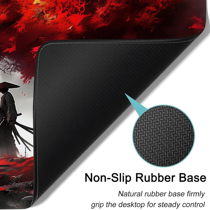 Japanisches XXL Gaming-Mauspad 900x400x3mm – Vernähte Kanten, rutschfest &amp; wasserdicht – Schreibtisc