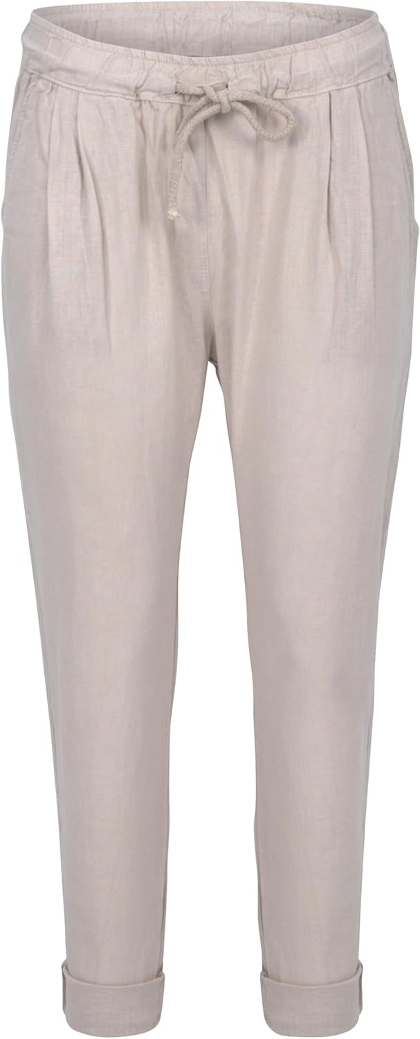 Malito Damen Hose aus Leinen | Stoffhose in Unifarben | Freizeithose für den Strand | Chino - Joggin