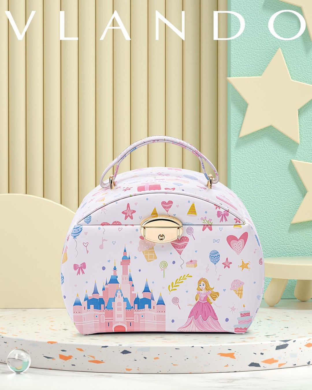 VLANDO Spieluhr Schmuckkästchen Mädchen mit Schubladen, Geburtstagsgeschenk Mädchen Geschenke 6 7 8