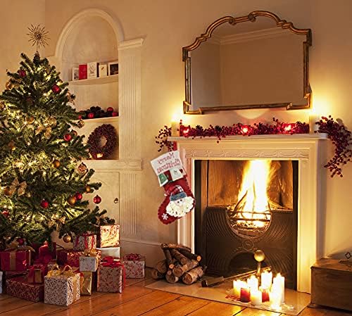 YULOONG Grosse Weihnachtsstrümpfe Weihnachtsmann Schneemann Hirsch Set Weihnachtsgeschenktüten Weihn
