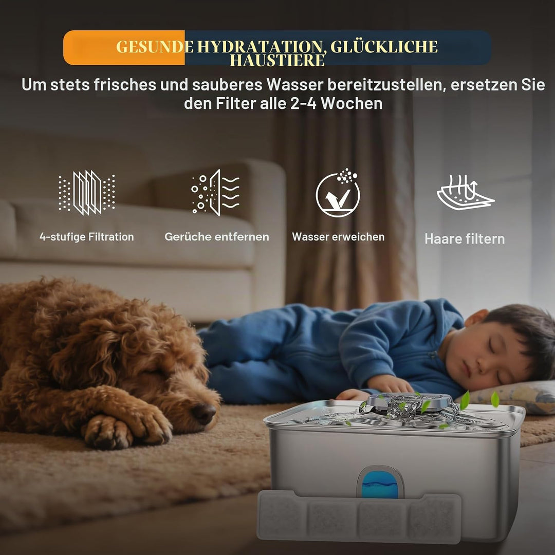 12 Packung Katzenbrunnen Filter Kompatibel mit Sibays 15L Hunde Trinkbrunnen Edelstahl ‎SIFS76DE ,in