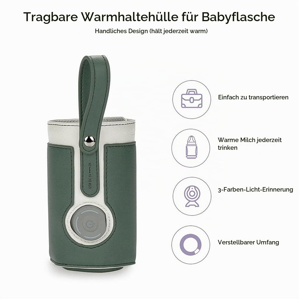 Flaschenwärmer-Tasche, 3-fach Temperaturverstellbar, Tragbarer Babyflaschenwärmer Zum Anschluss an M