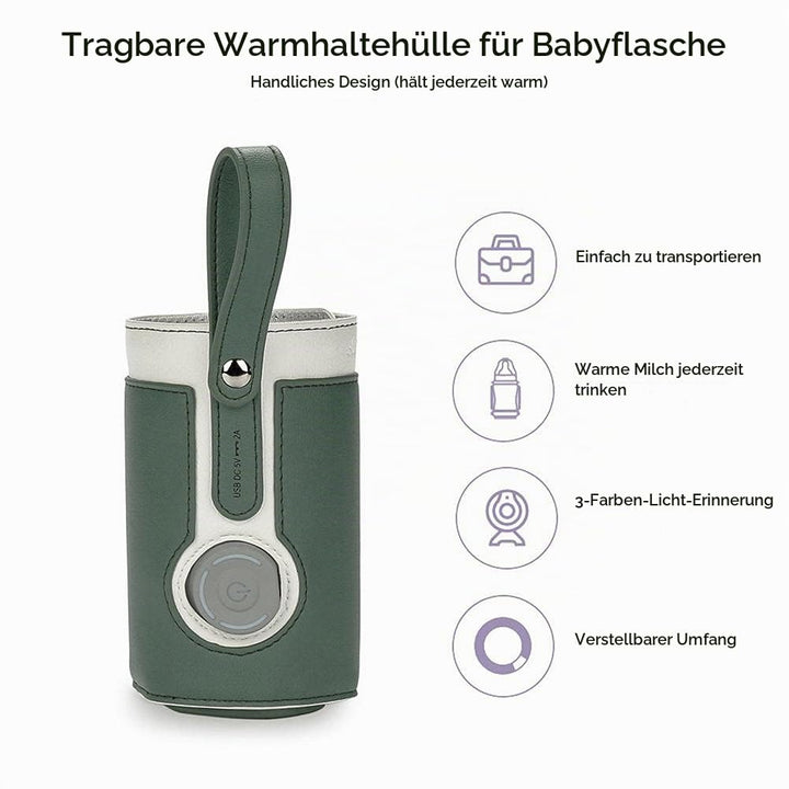 Flaschenwärmer-Tasche, 3-fach Temperaturverstellbar, Tragbarer Babyflaschenwärmer Zum Anschluss an M