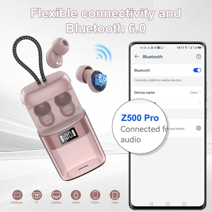 Mini Schlafkopfhörer Bluetooth 6.0, In Ear Bluetooth Kopfhörer Mit Schlaftracker, 48 Std Seitenschlä