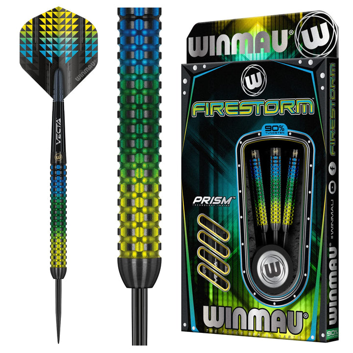 WINMAU Firestorm Profi Wolfram Steeltip Dartpfeile Set mit Flights und Schäfte 21g Steeltip, 21g Ste