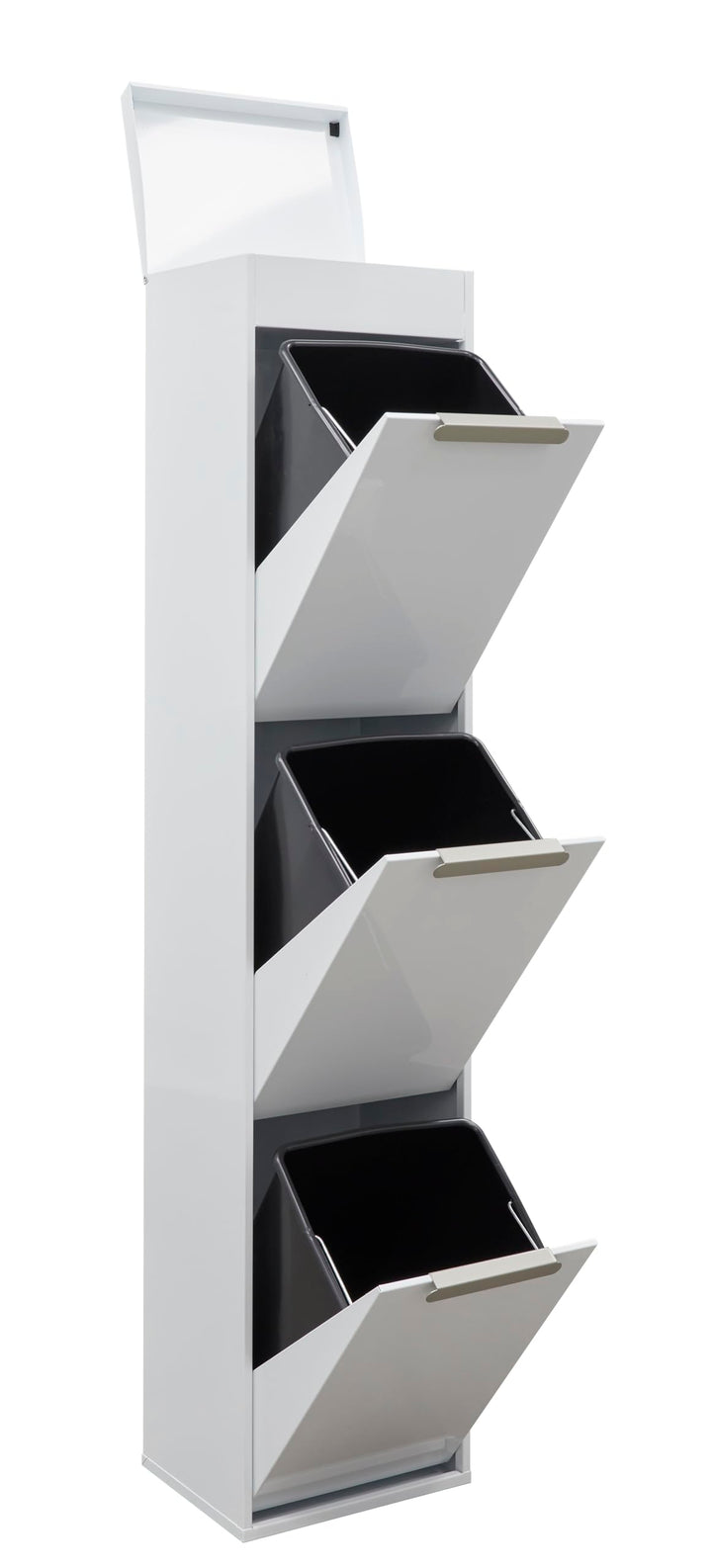 ARREGUI Ecoclas Plus CR321-E Mülltrennsystem aus Stahl mit Aufbewahrungsbox mit Deckel | 3x17L (51L)