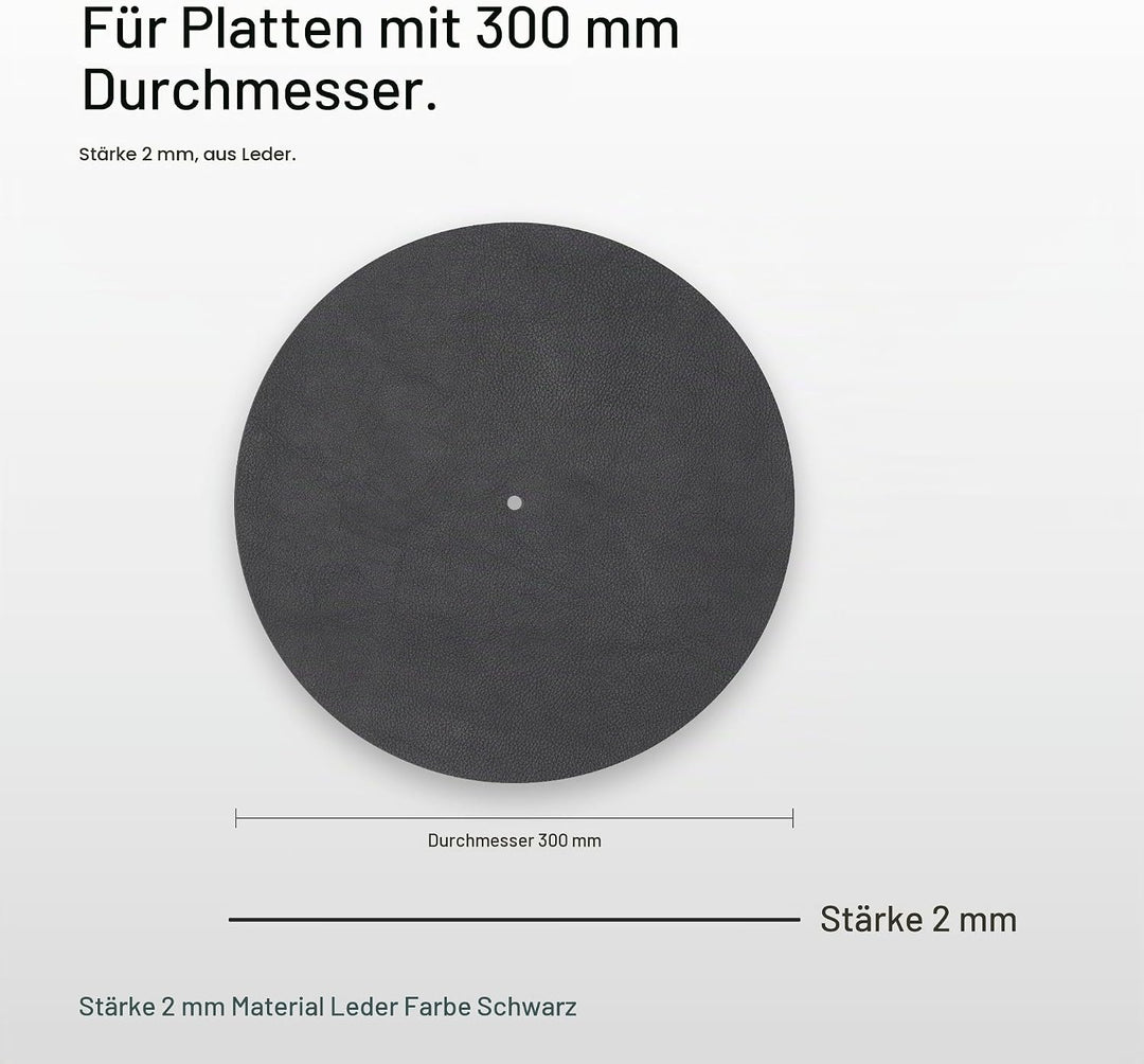 Pro-Ject Leather it, Plattentellerauflage aus Leder (Schwarz) Schwarz Single, Schwarz Single