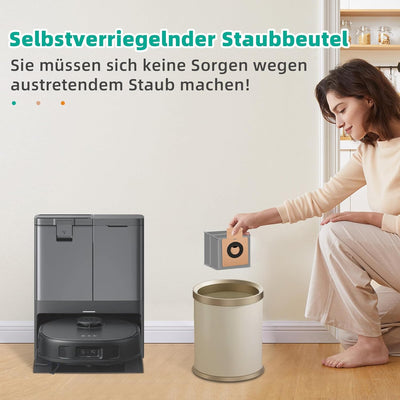 10 Stück Staubbeutel für Eufy Clean X8 Pro / X10 Pro Omni Roboter Staubsauger Selbstreinigungsstatio