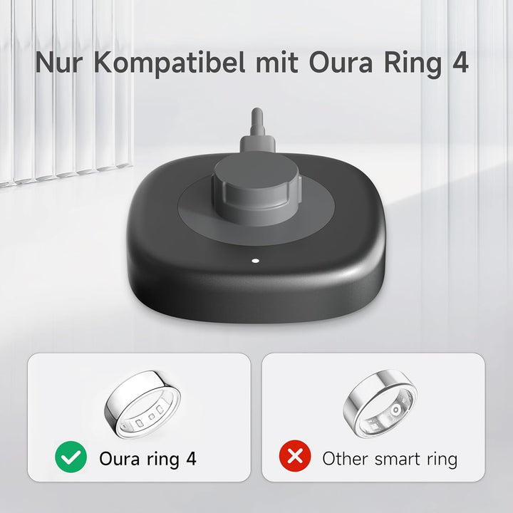 Smart Ring Ladegerät Kompatibel mit Ou-ra Ring 4, Schnellladestation und Typ-C-Kabel, Kleines Tragba