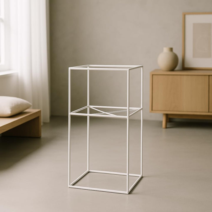 Pflanzenständer Filo - 24x24x40cm - Farbe Weiss - für Zimmerblumen - Metallregal - Dekorativer Tisch