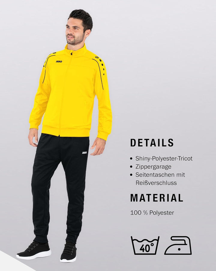 JAKO Trainingsanzug Herren Classico I Schlichter & Bequemer Jogginganzug Herren I Jacken- & Ärmelabs
