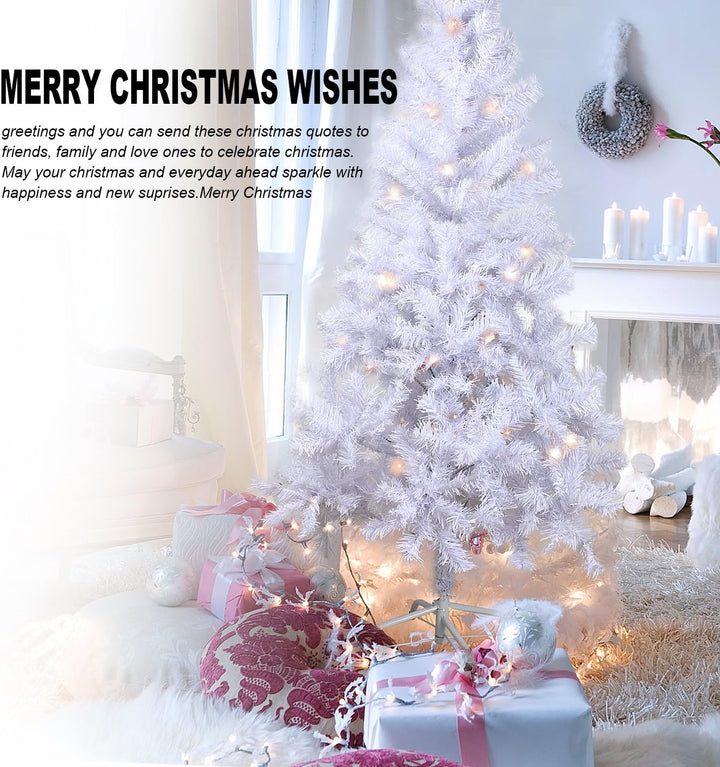 Weihnachtsbaum weiss, 120/150/180/210 cm Weiss, künstlicher Weihnachtsbaum, Kunsttanne mit Metallstä