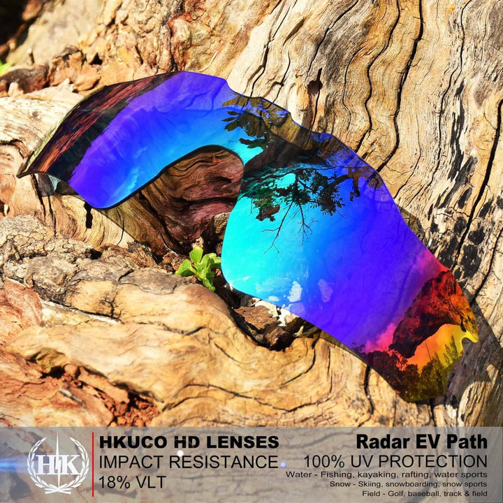 HKUCO For Oakley Radar EV Path Silver/Green Polarized Replacement Lenses And Grey Earsocks Rubber Ki