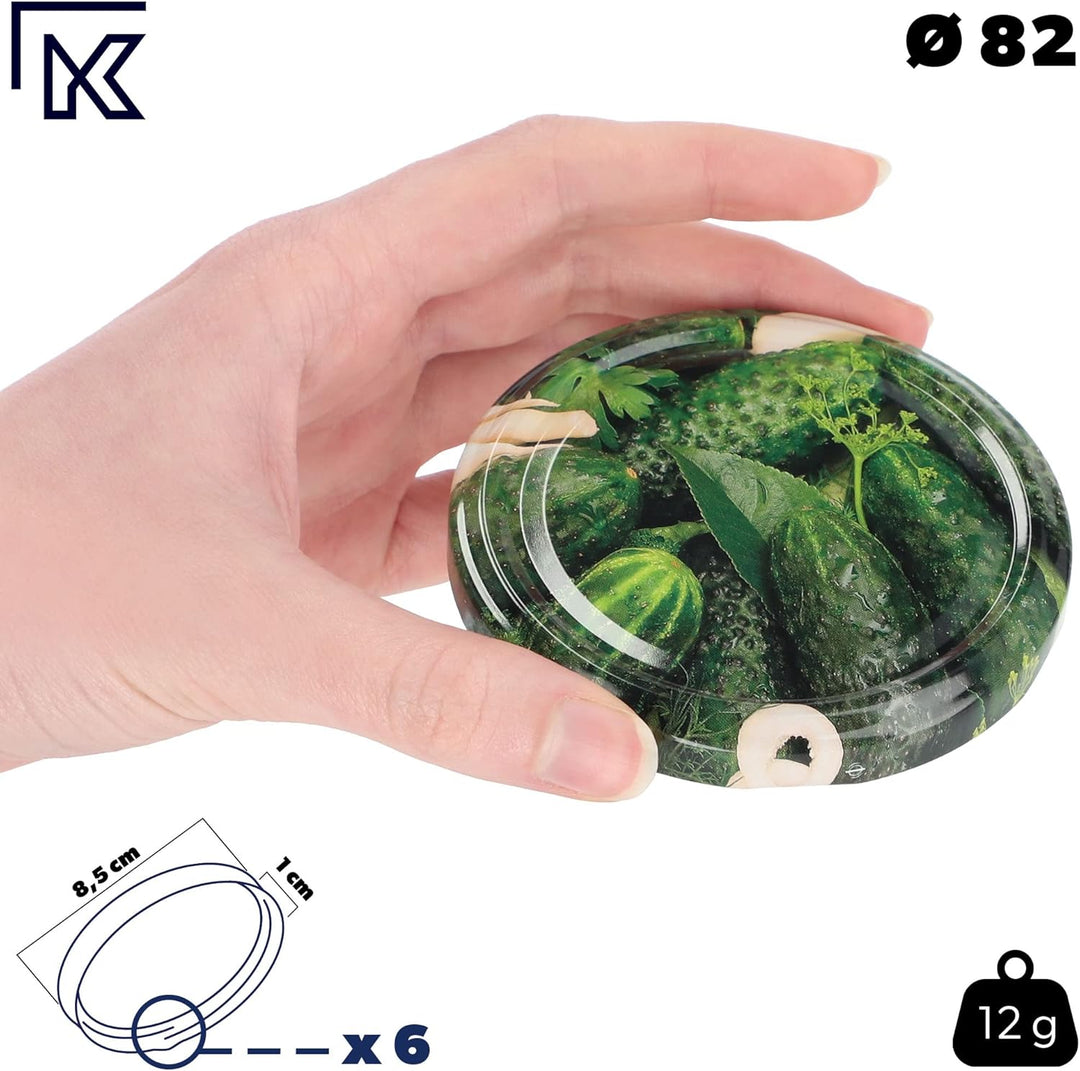 KADAX 10er Set Marmeladengläser 350ml TO82 Essiggurken, Einmachgläser Vorratsgläser Mason Jar mit Sc