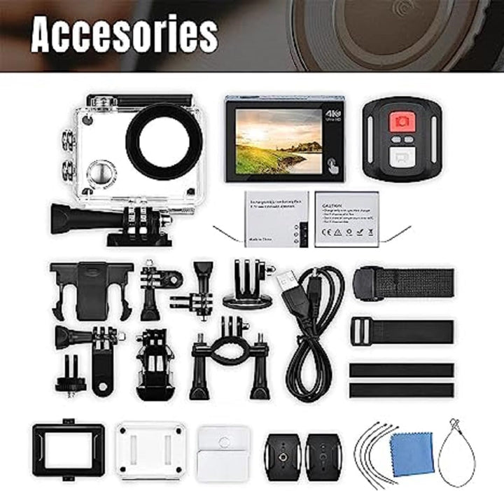 Exprotrek Action Cam 4K Unterwasserkamera Wasserdicht 40M Ultra HD 20MP Kamera 170 ° Ultra-Weitwinke