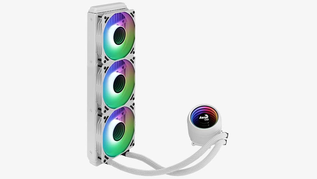 AeroCool MIRAGEL360W, CPU-Flüssigkeitskühlung, 3xLüfter 12cm ARGB, TDP 550W, Weiss, MIRAGEL360W
