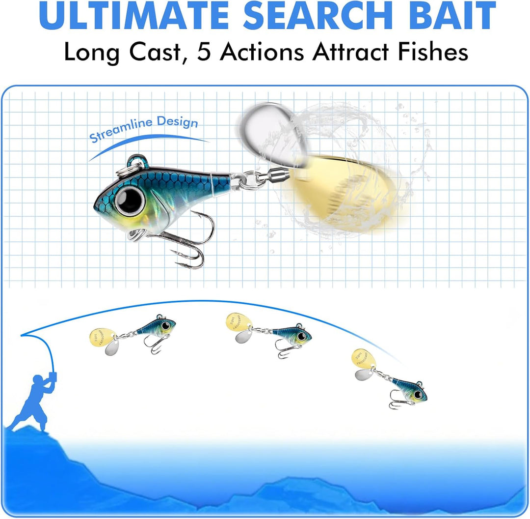 TRUSCEND Ultimativer Suchköder mit Vibrierender Schwimm, Blink und Jig Aktion, Leicht zu Fangende An