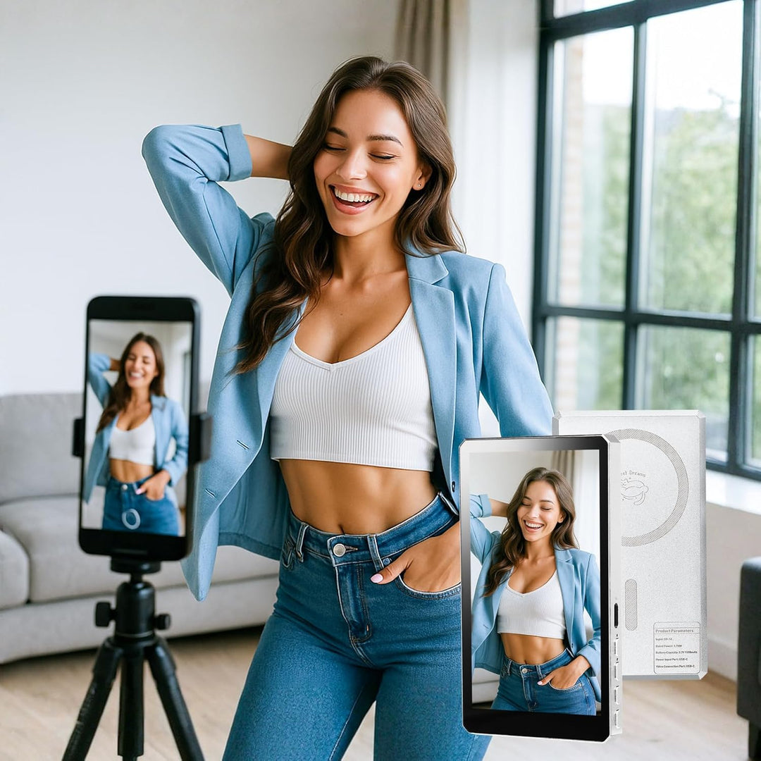 Magnetischer Selfie Monitor, Vlog Selfie Monitor Screen für iPhone Und Android, 4.5 Zoll, Kabellose