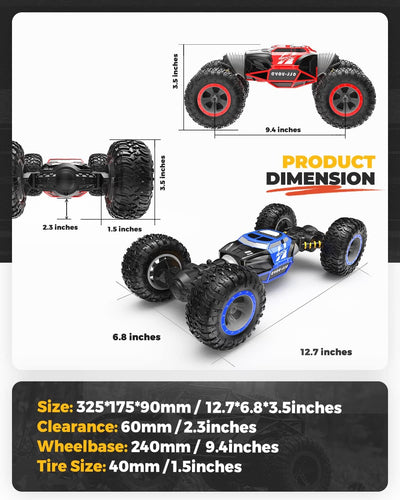 BEZGAR TD141 Ferngesteuertes Auto - 4WD 2.4GHz RC Auto für Kinder, Verwandeln Auto Spielzeug Stunt c