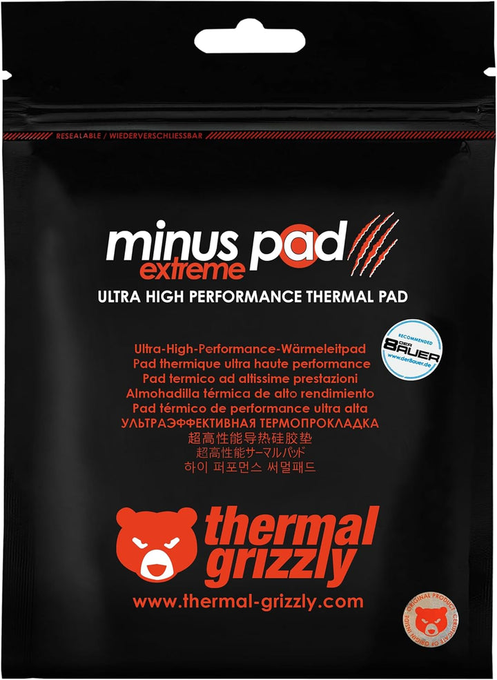 Thermal Grizzly Minus Pad Extreme Thermopad - Selbstklebend, Silicone Thermal Pad - Leitet die Wärme