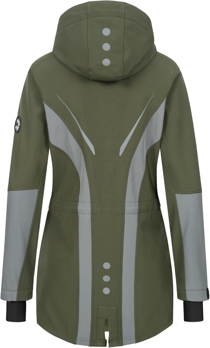Damen Softshell Jacke Mantel D-492, Dunkelgrün