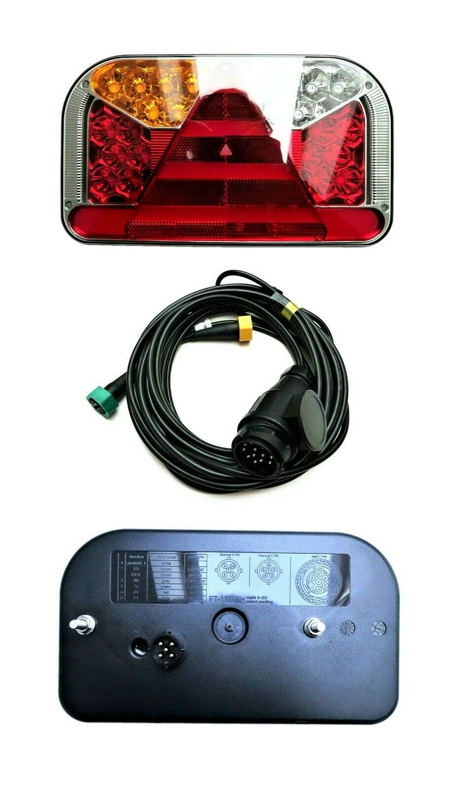 Ml MelTruck® 2x LED Rückleuchte 5 Funktion mit 9 m 13-pol. Kabelbaum LKW PKW Anhänger Trailer