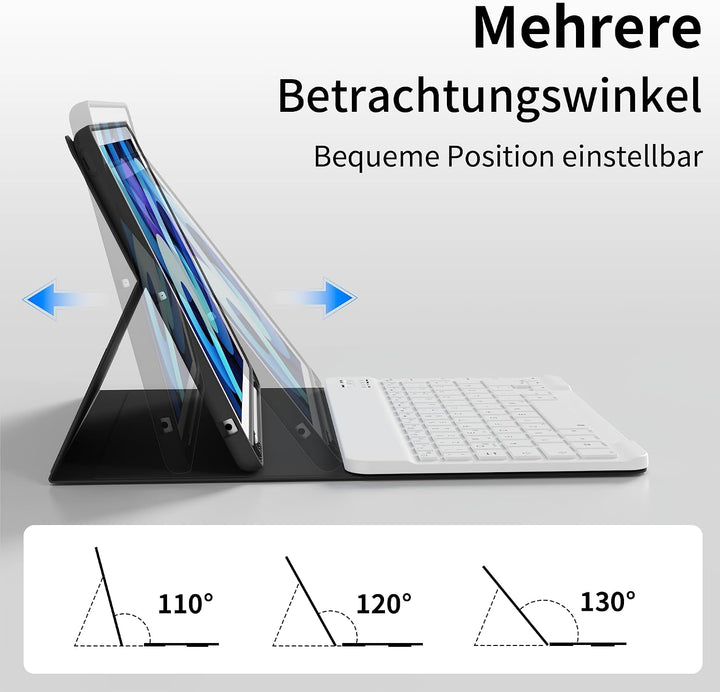 Tastatur Hülle für iPad 9. 8. 7. Generation 2021/2020/2019 10,2 Zoll mit Stifthalter, Magnetisch Blu