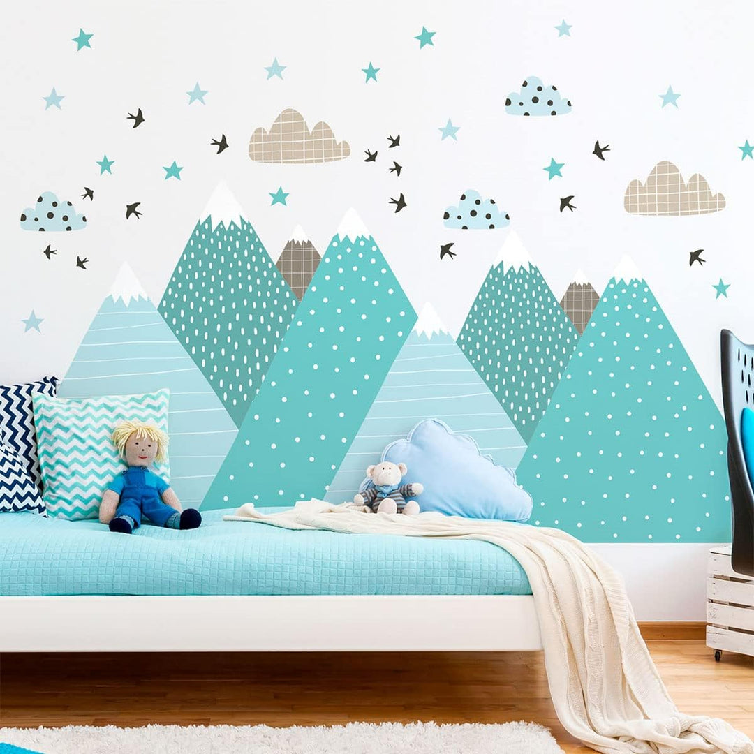 Wandsticker Kinder Deko Babyzimmer Wandsticker Kinder Wandsticker skandinavische Berge Jessika H80 x
