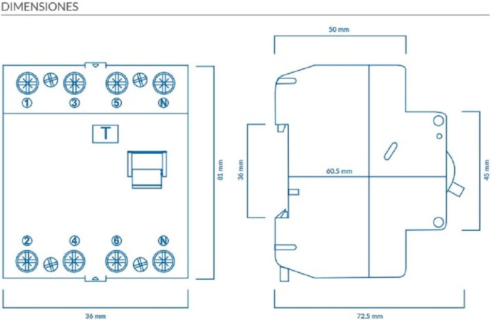 RASMACOR | Schutzschalter 4 Polig 40A | Fehlerstrom-Schutzschalter 4P 40A 30MA | Typ A 30MA | 40/4/0