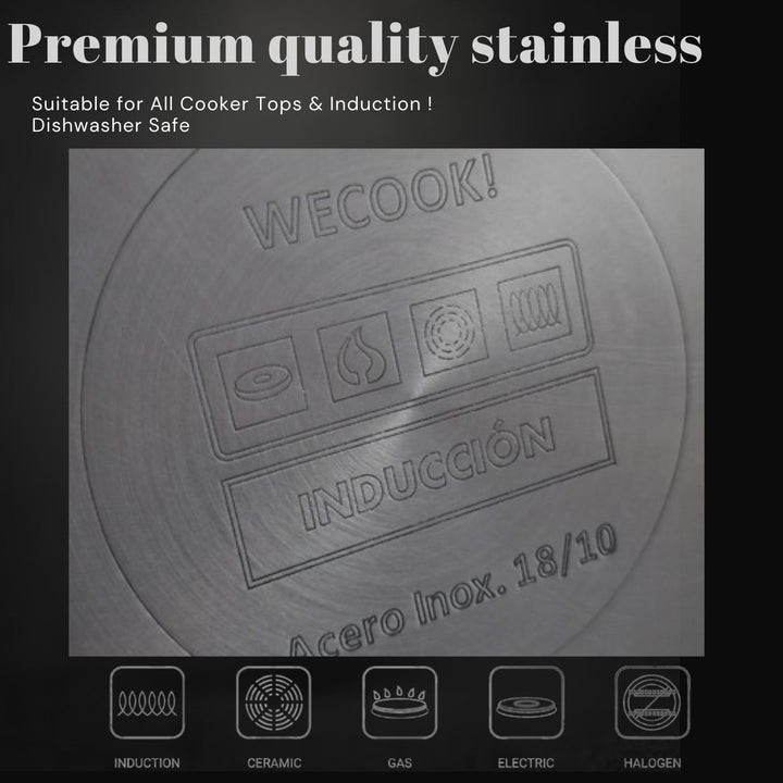 CAZUELA con tapa de acero INOX 24cm, WECOOK! PRO PRO 24 cm, PRO 24 cm