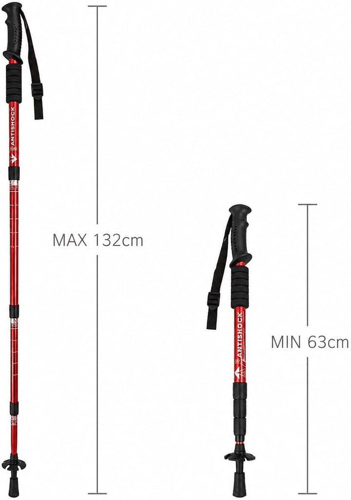 MidGard Teleskop Nordic Walking Stöcke, 50-110 cm höhenverstellbar, Antischock Dämpfung, Wanderstöck