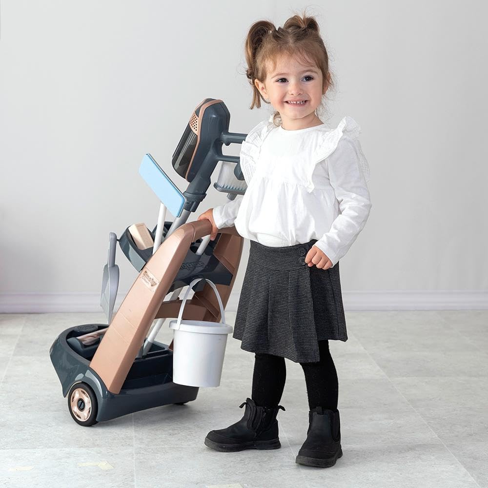 Smoby Spielzeug Putzwagen mit Handstaubsauger und Zubehör.