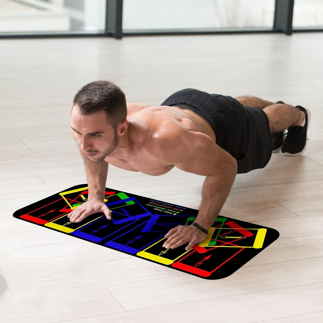 Liegestützmatte für Männer, Liegestütz-Trainingsmatte - PU-Liegestützmatte für Liegestütz-Anleitung