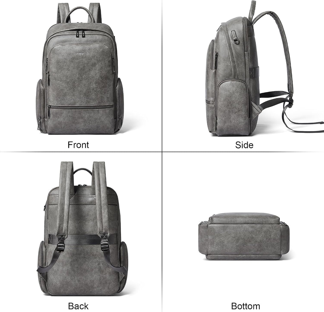 Veganer Lederrucksack für Damen und Herren, passend für 16,0 Zoll Laptop, weicher Reiserucksack für