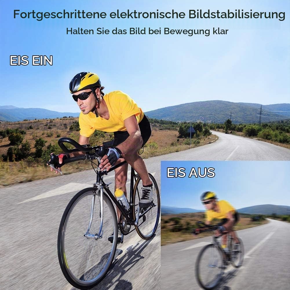 AKASO Action Cam 4K30FPS 20MP WiFi Actionkamera mit Touchscreen EIS 4X Zoom Fernbedienung 40m Unterw