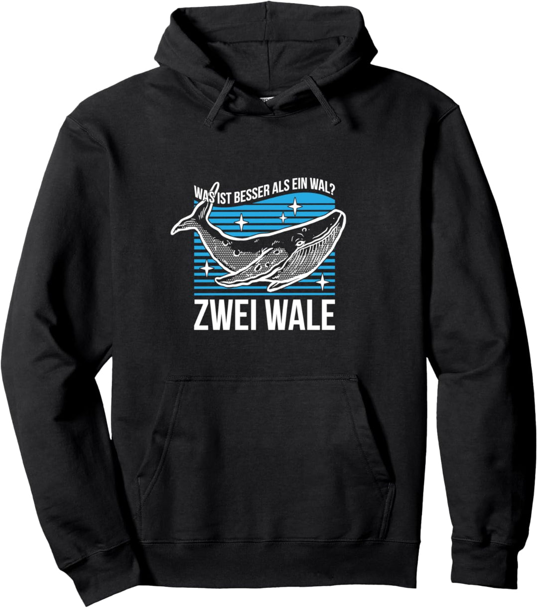 Was ist besser als ein Wal? Zwei Wale Blauwal Orka Pullover Hoodie