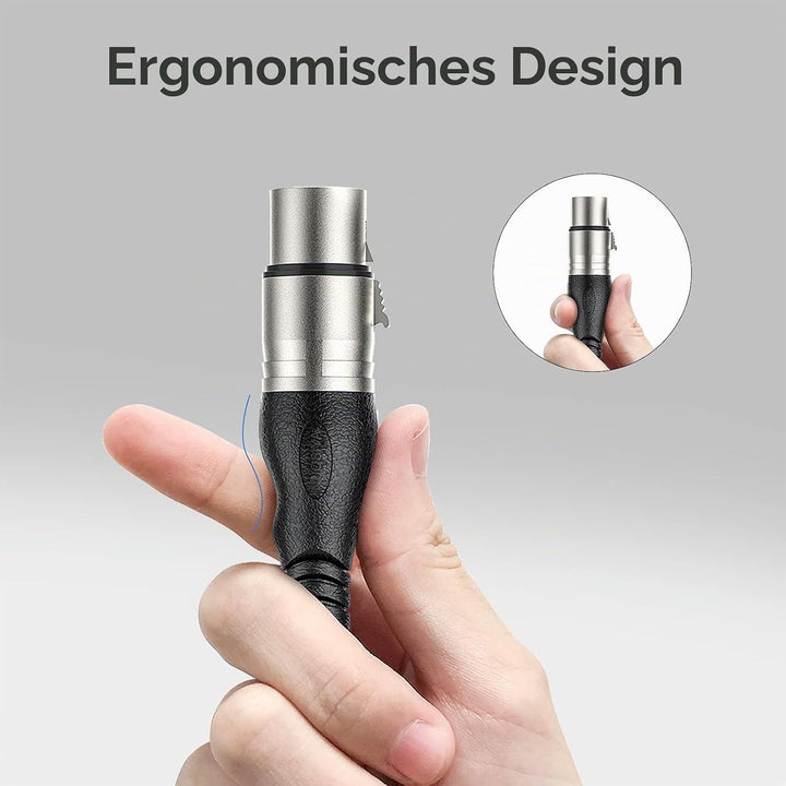 XLR Kabel 2m 2Pack Mikrofonkabel, 3-Pin XLR Stecker auf Buchse Mikrofonkabel für Mikrofon, Verstärke