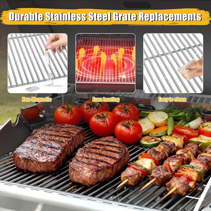 GFTIME Edelstahl Grillrost 45x29,7cm für Napoleon Rogue 425, Rogue XT 425, Grill Roste Ersatzteile f