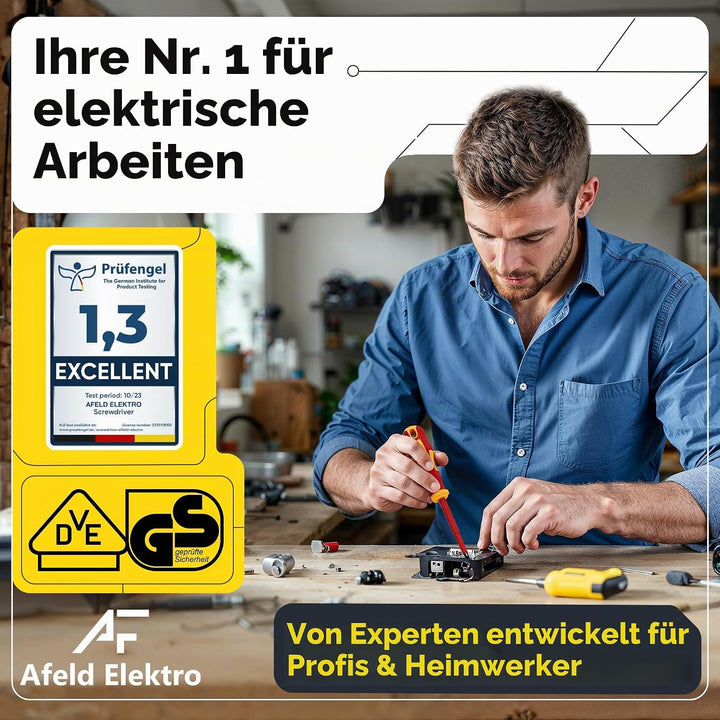 VDE Schraubendreher Set magnetisch - 6-teilig - inkl. Phasenprüfer und Werkzeugtasche - aus S2-Stahl